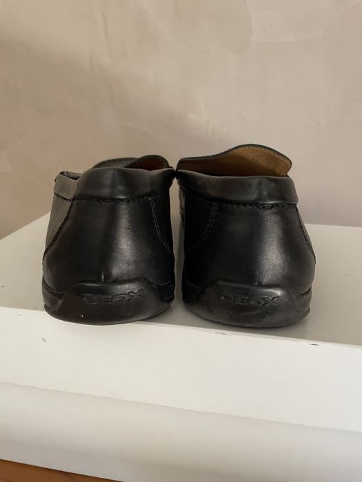 Mocasini piele negri barbati Geox Respira