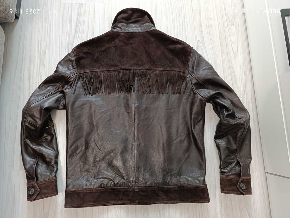 ''ZARA''оригинално мъжко кожено яке Л размер