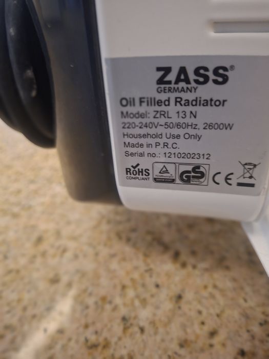 Calorifer zass stare perfectă fără defecte 350lei