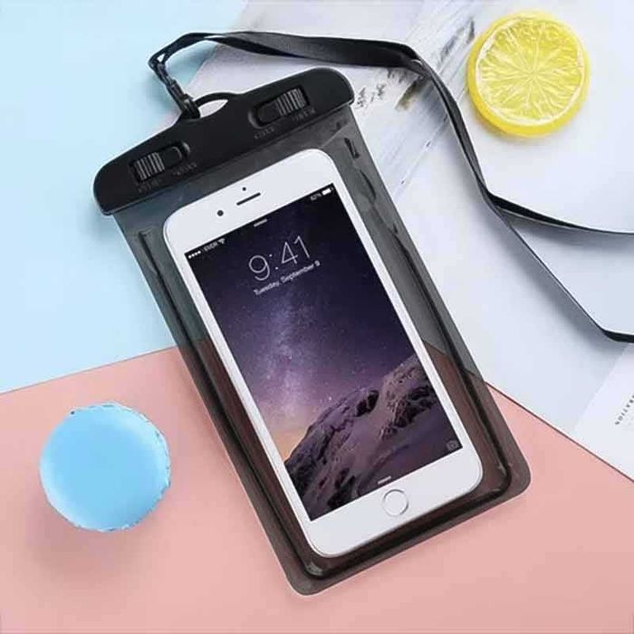 Водоустойчив калъф за телефон до 7 инча – черен