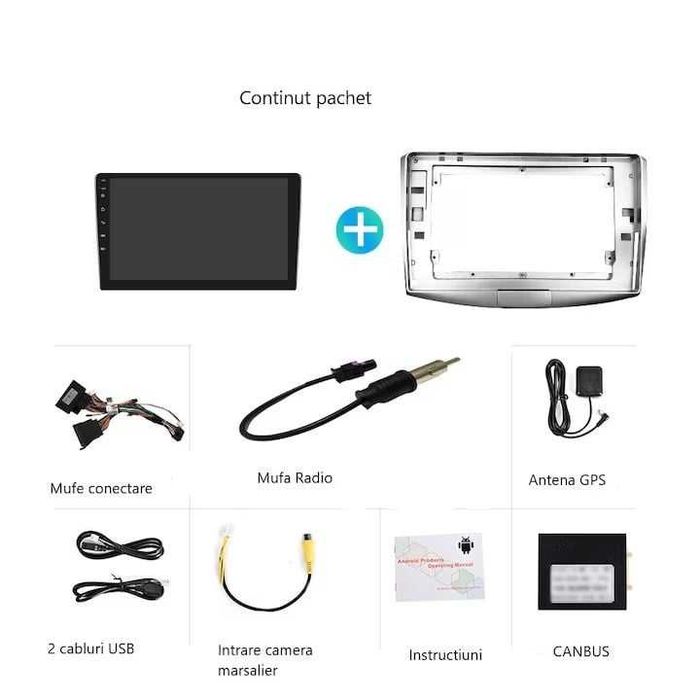 Navigatie Aris Android 4GB RAM 64GB RAM, Android 10, CarPlay ,SIM/4G