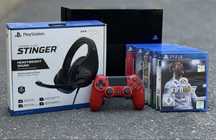 Sony PlayStation 4, 500GB, с 8 игри, джойстик и оригинални слушалки
