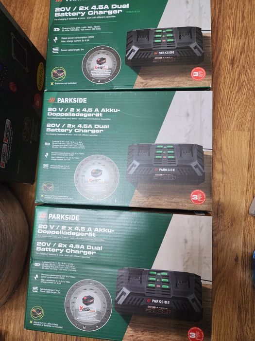 Incarcator dublu acumulatori Parkside 20v×4,5a