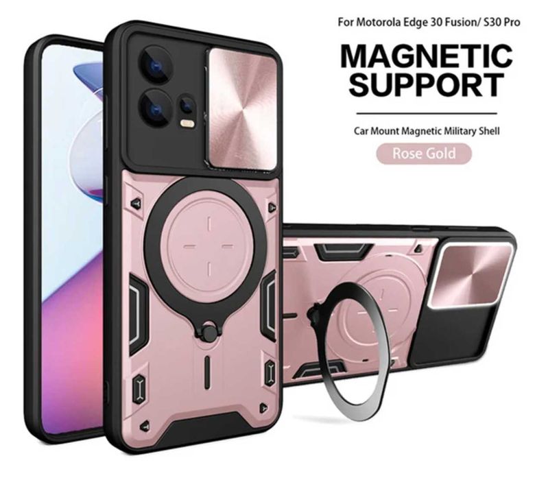 Husa ARMOR Magsafe cu inel si protectie glisanta pt. Motorola Moto G72