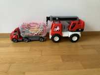 Camion cu macara din plastic + camion cu sunete si trusa de scule