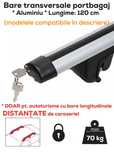 Bare transversale portbagaj cu cheie, ALUMINIU, lungime: 120 cm
