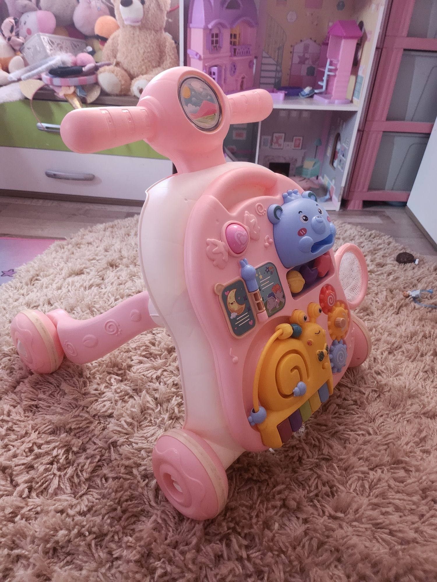 Музикална играчка на колела 3 в 1 Chipolino - Мече тип уокър