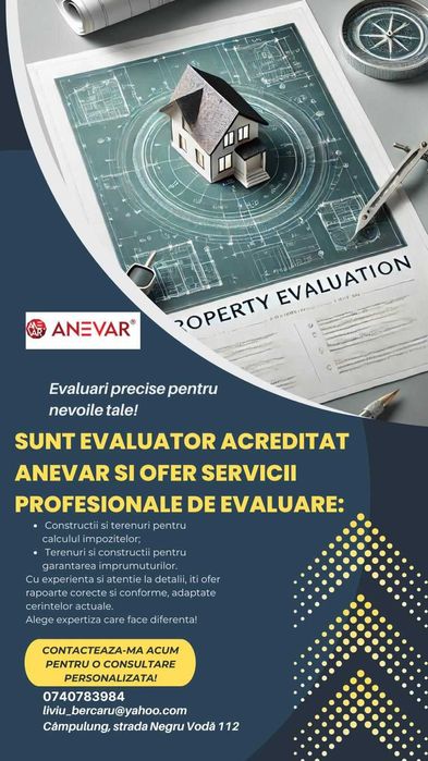 Evaluări imobiliare, evaluator acreditat, impozitare, garantare credit