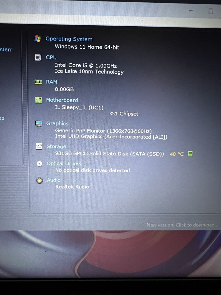 Laptop Acer i5 genearia 10 Ssd 1tb