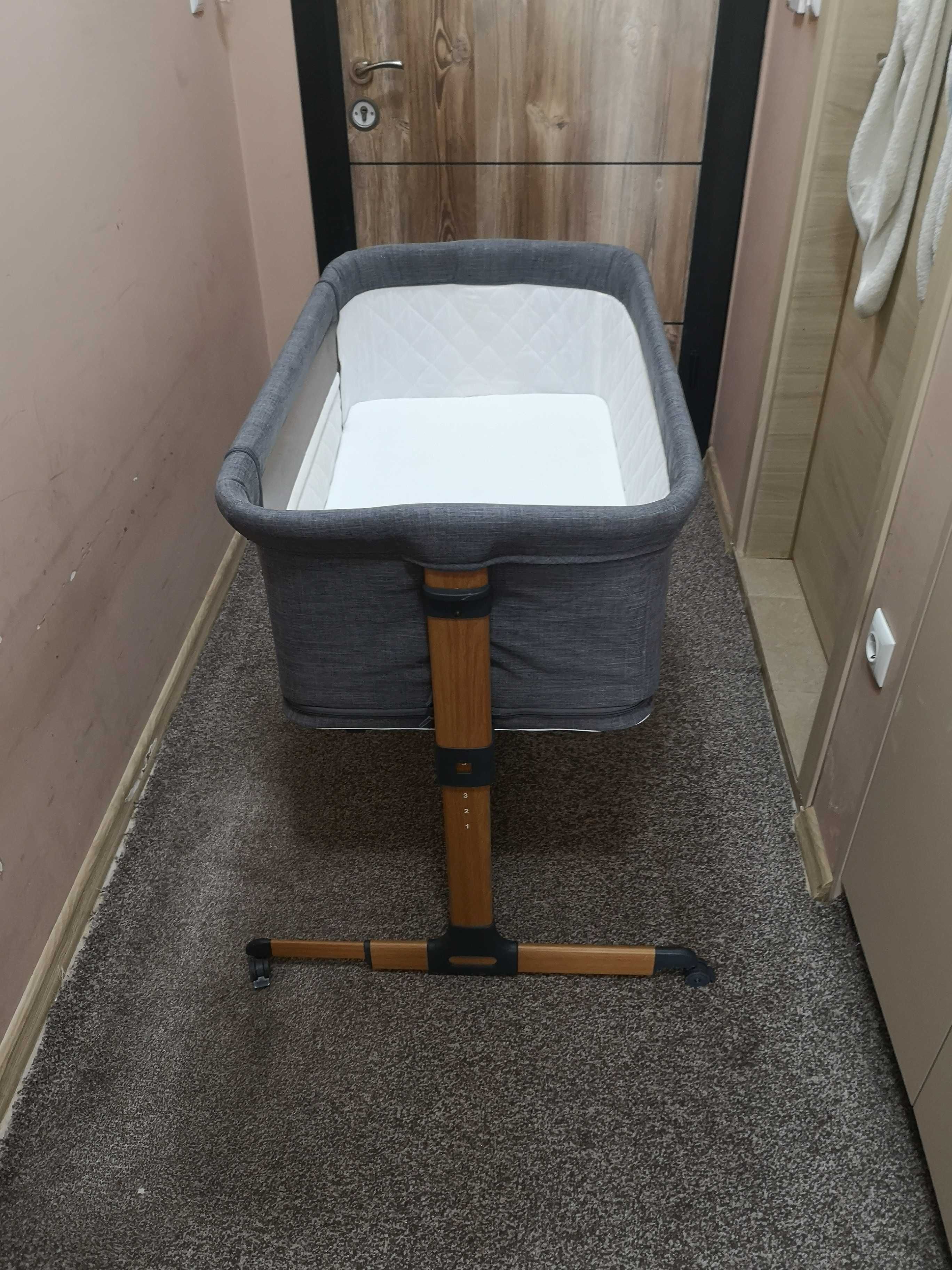 Детска кошара за спане и игра Chipolino Мама и Аз 2 в 1 (графит)