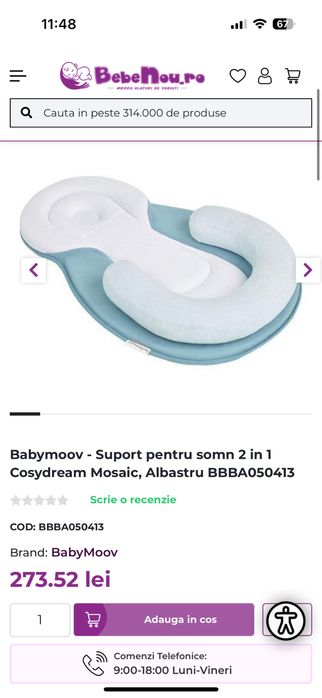 Saltea de dormit/perna ergonomica bebelusi