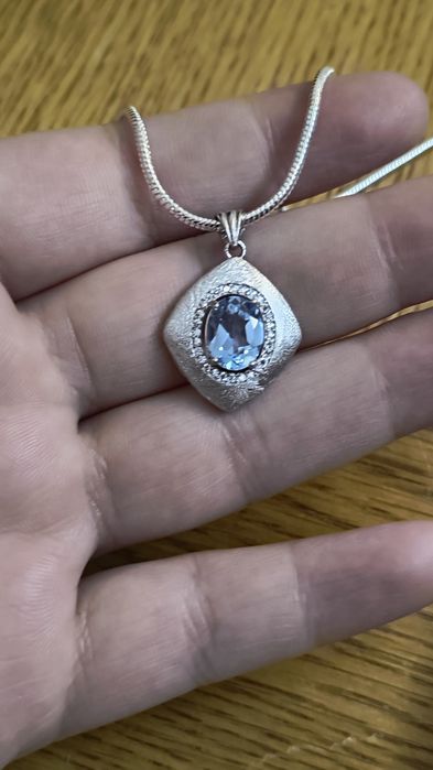 Pandantiv argint cu topaz albastru Sky blue