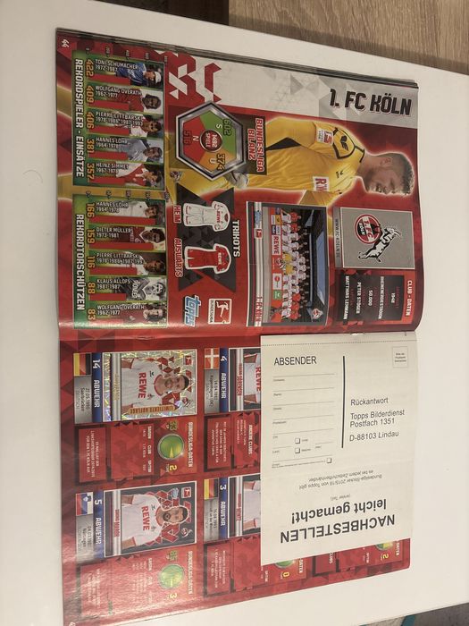 Попълнени албуми Topps Бундеслига 2015/16 и 2017/18