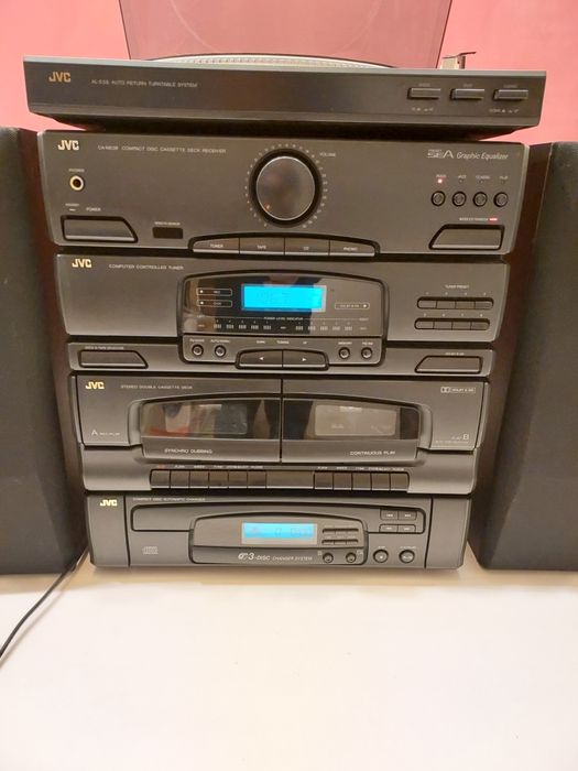 Linie audio JVC CA-ME38.Tape,CD,Pick-up,Tuner,Boxe.Perfect funcțional
