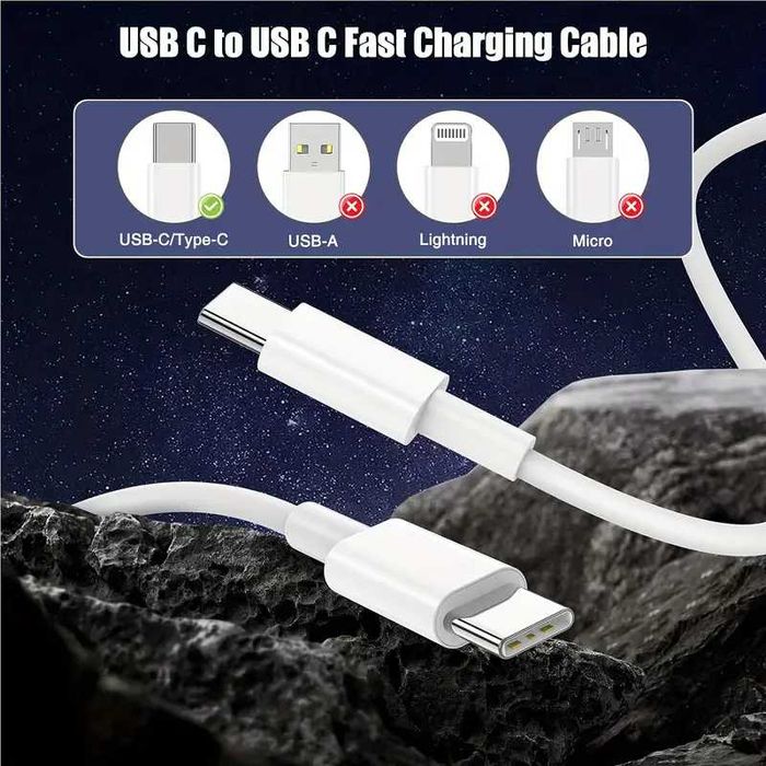 LAIHONEN* USB-C/USB-C PC захранващи кабели 5 и 10 броя в пакет PD-80W!