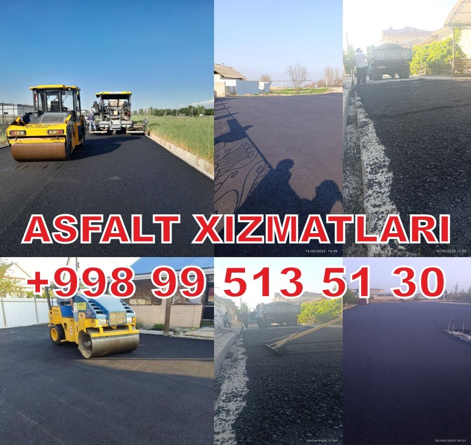 Asfalt xizmatlari toshkent shahar va 12ta viloyat bo'ylab
