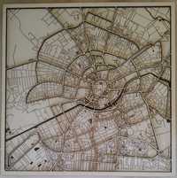 Harta Orasului 3D 39x39 multistrat, placaj lemn, cadou handmade