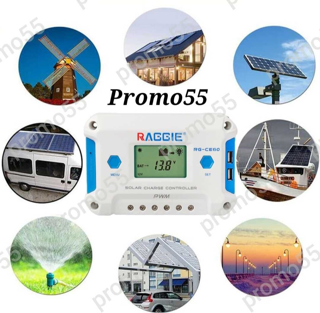 Соларен Контролер 12V/24V PWM 3 USB-2Бр. 20А/30А/60А  за Соларен Панел
