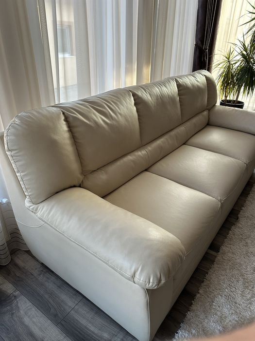 Vand canapea piele + 2 fotolii