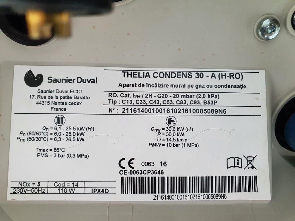 Centrala Saunier Duval Thelia Condens 30A pt. piese