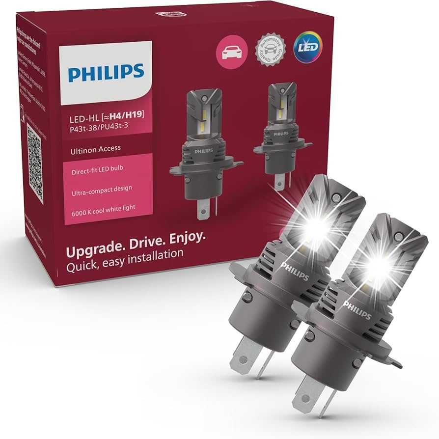 LED крушки PHILIPS Ultinon Access H1/H3/H4/H7/H8/H11...12V-6000K-к-т