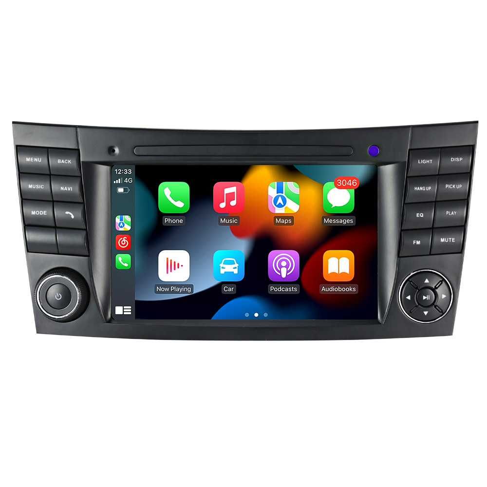 Navigatie GPS Mercedes W211 E200 Android 12 Carplay  1/8 GB + CAMERA