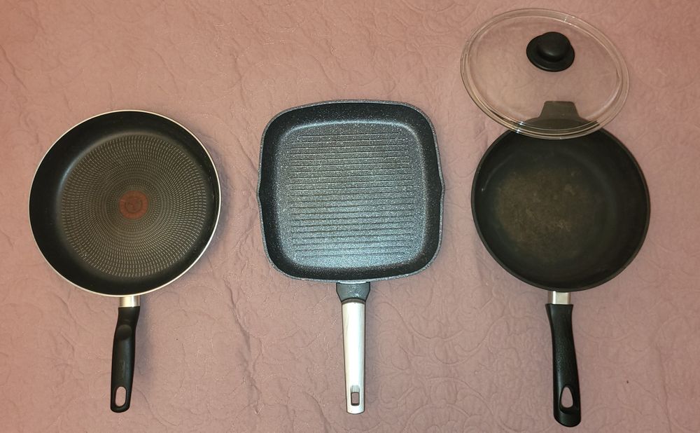 сковородки антипригарные, для стейка и чугунный