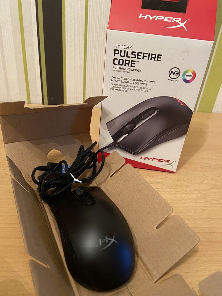 Мишка HyperX Pulsefire Core + Подарък mouse pad Genesis