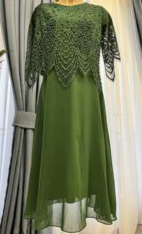 Rochie de ocazie verde cu dantela