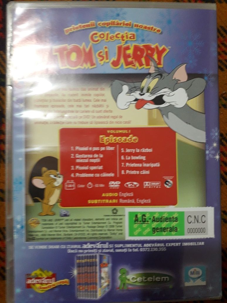 Vând colecție DVD Tom și Jerry 8 buc..Subtitrate in română