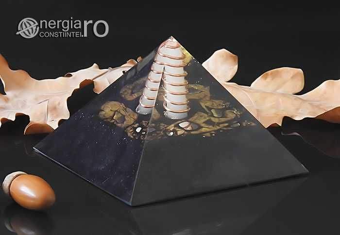 Piramida Orgonica Energetica Cenusa Vulcanica Turmalina - cod ORG051