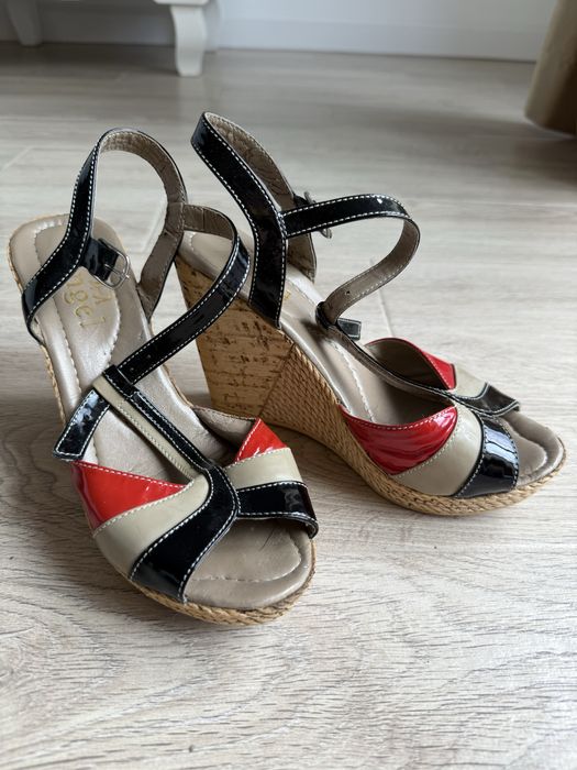 Sandale espadrile wedge piele 35