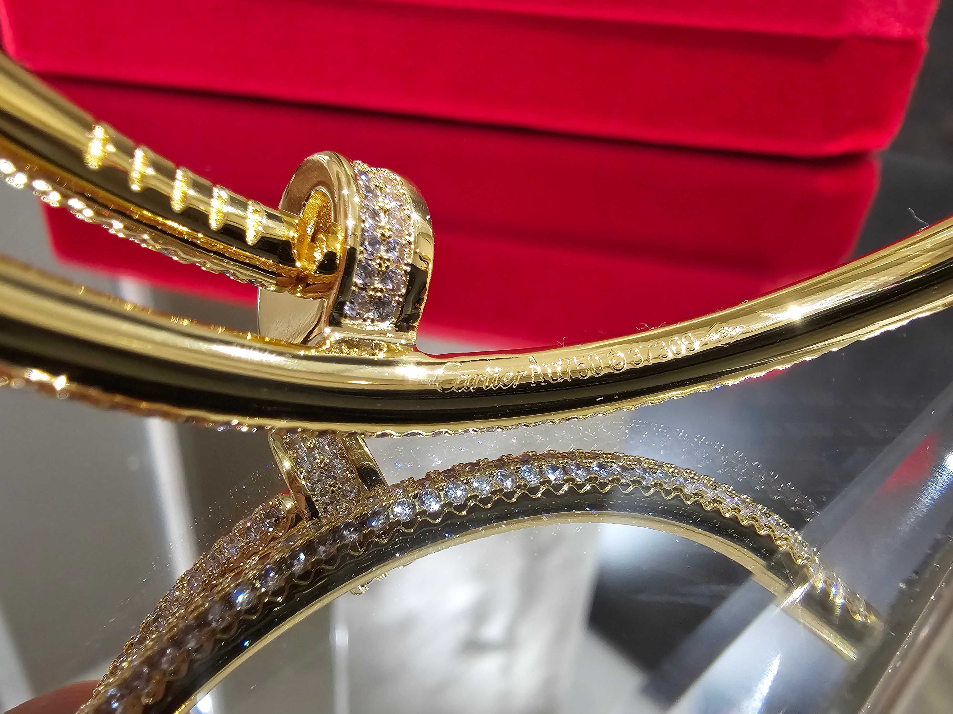 CARTIER Nail Juste un Clou Gold Large Paved Diamonds Гривна Пирон