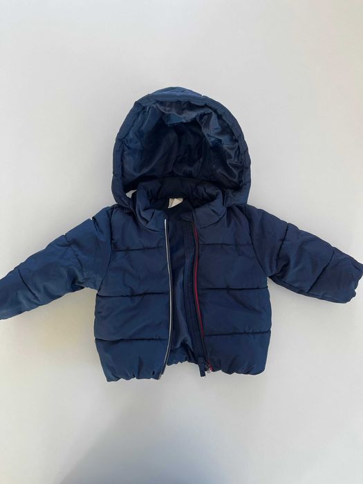 haine bebelusi 3-6 luni, geaca iarna bleumarin (albastru inchis)