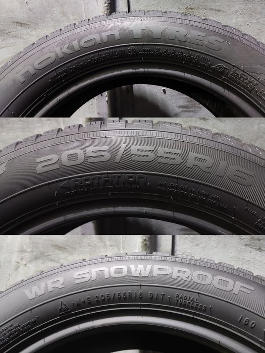 4бр. зимни гуми 205/55/16 Nokian WR Snowproof 
dot23
6.9mm
Добро състо