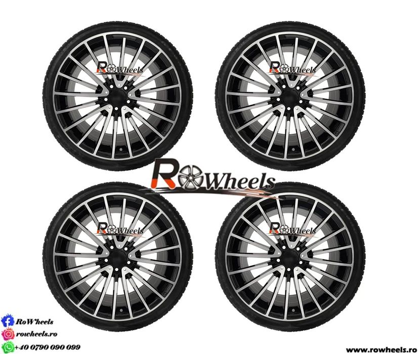 Jante Mercedes 19 AMG Negru lucios R19 W222 W221 W212 W204 anvelope vara/iarna 245-40-19-275-35-19