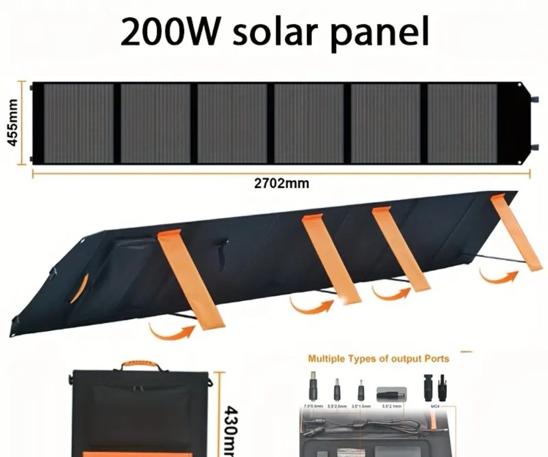 Чисто нов 200W сгъваем соларен панел.
