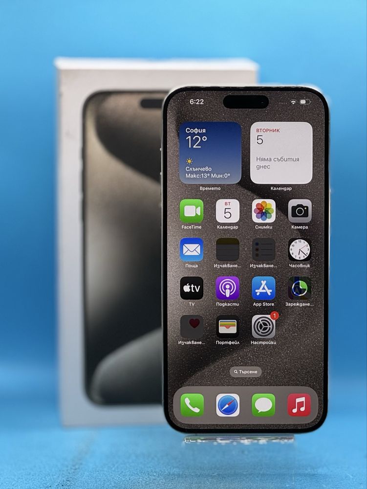 ГАРАНЦИОНЕН!!! Apple iPhone 15 Pro Max, 256GB, 5G, Natural Titanium