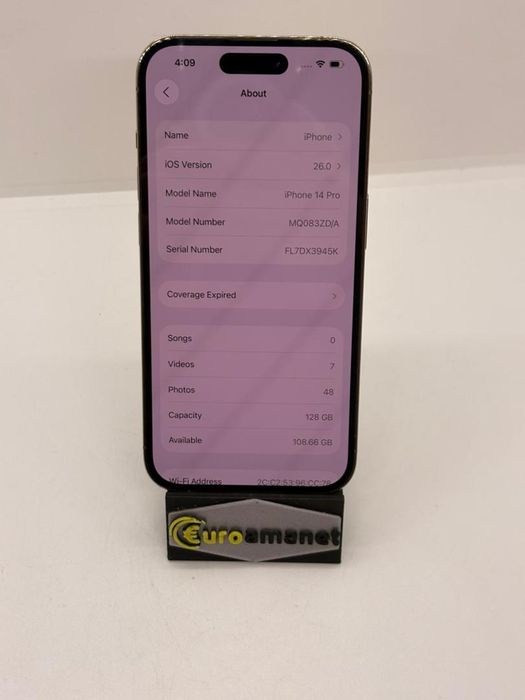 Telefon mobil Apple iPhone 14 Pro, 128GB, 5G, Gold, 81% Baterie  -A-