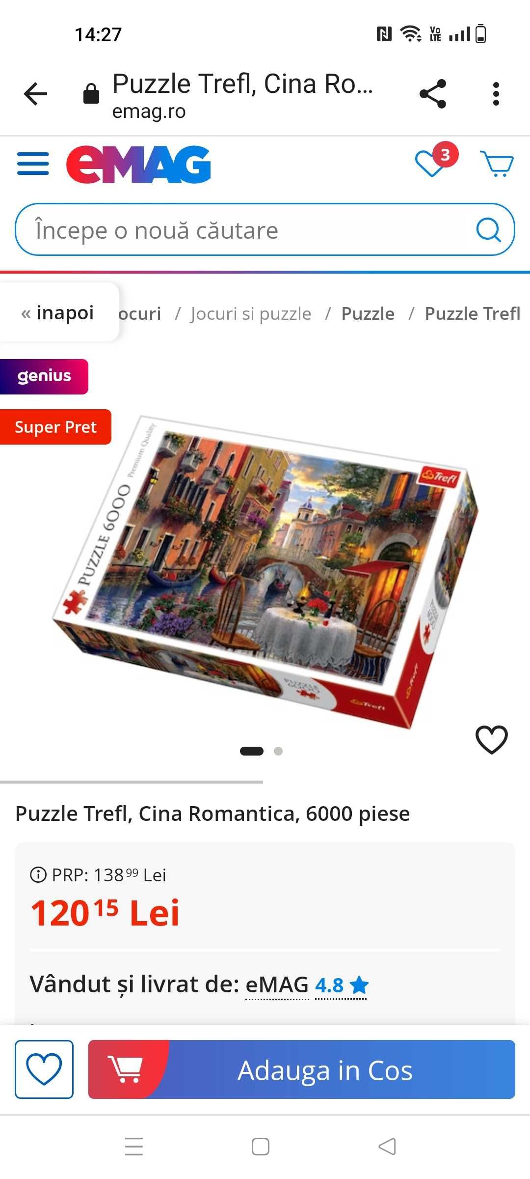 Puzzle 'Cina romantica', 6000 piese