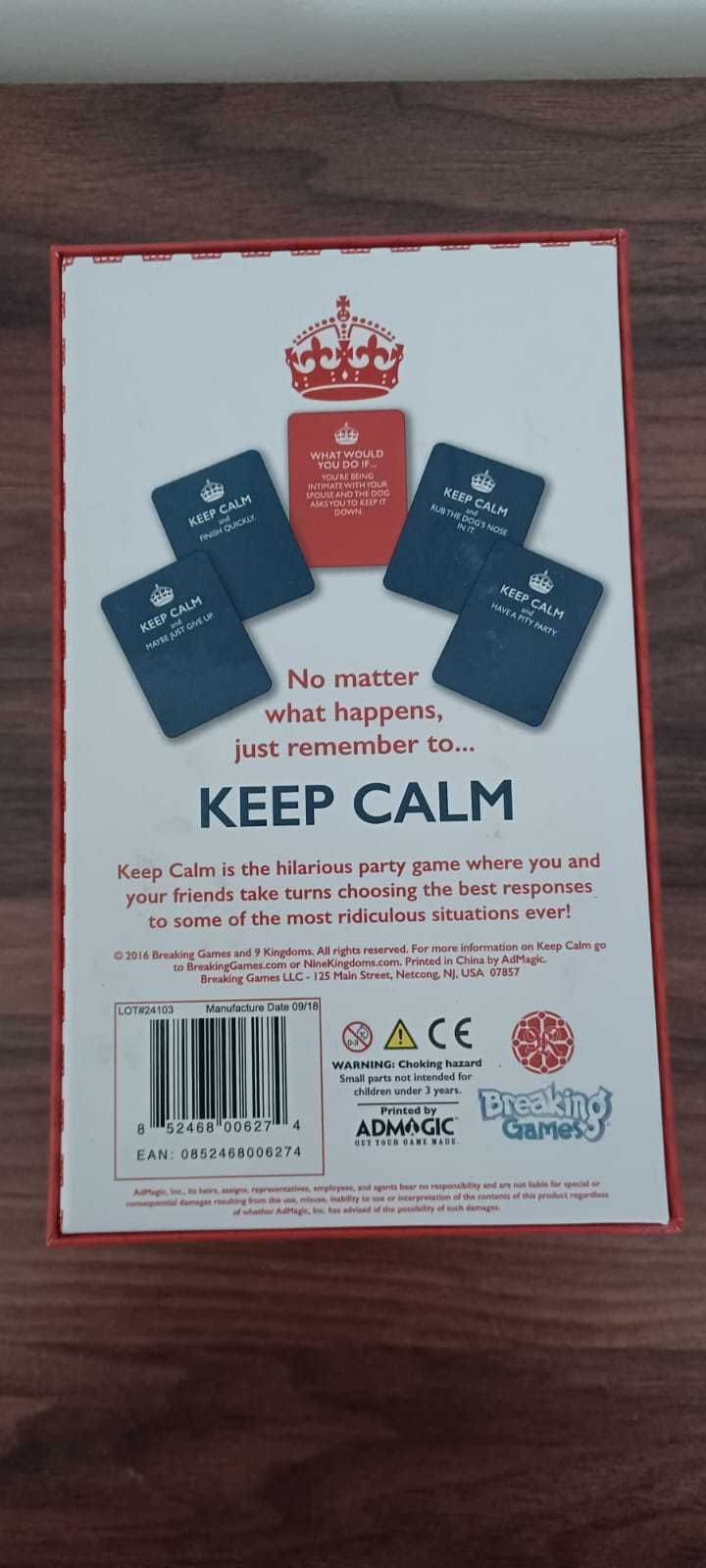 Keep Calm and Game On Card Game