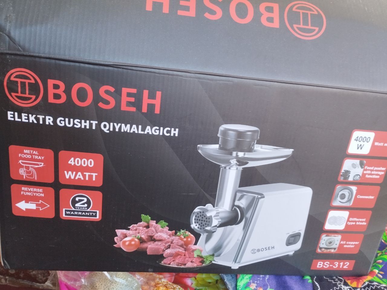 Elektr go'sht qiymalagich myasrovka sotiladi