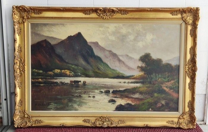 Tablou deosebit antic in ulei pe pânză