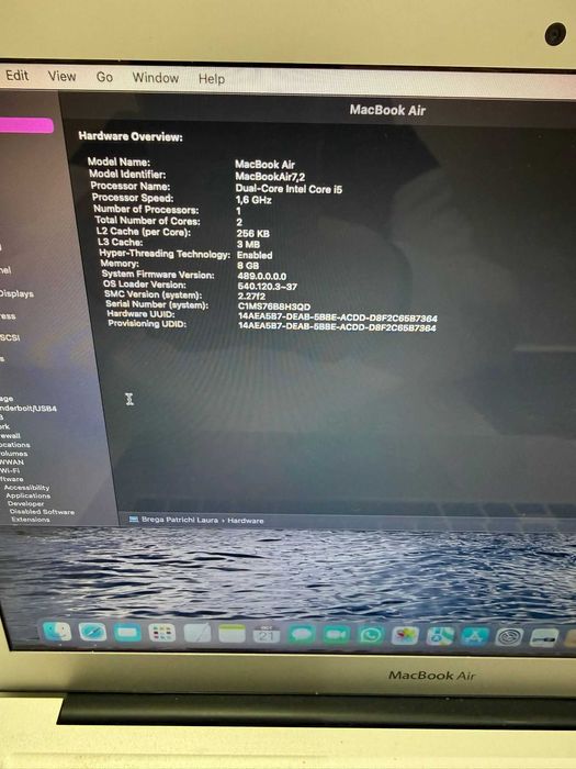 MacBook Air  Model A1466 (2015)  13"  i5  AGP Amanet Cod 3484