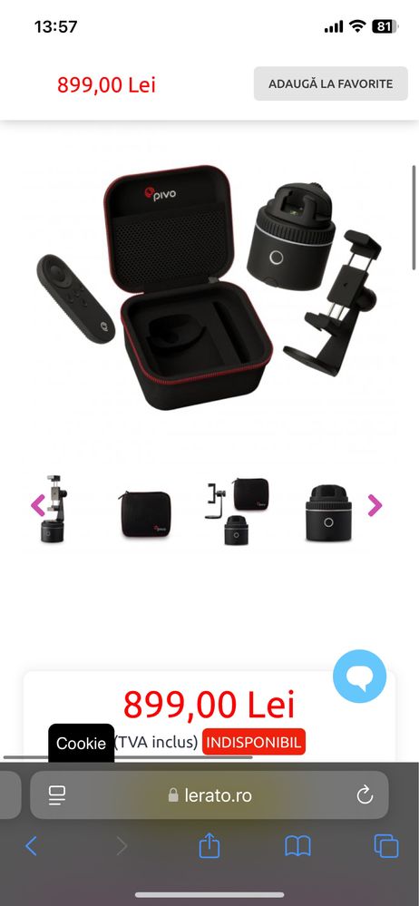 Kit selfie stick pro pivo 360 de grade cu aplicatie