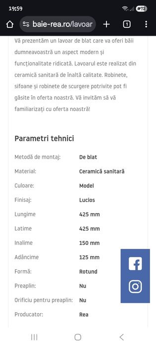 Lavoar baie pe blat, nou