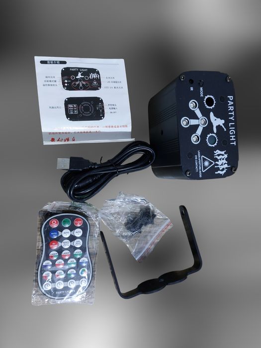 DJ Disco Laser за партита с вградена презареждаща се акумулаторна бате