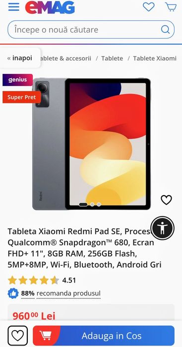 Tablete XIAOMI Redmi Pad SE, două modele, sigilate!