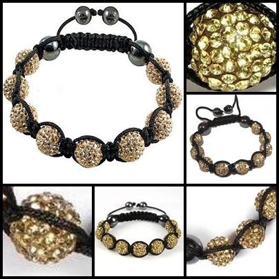 Bratara unisex 9 bile cristale 4 hematite Shamballa Shambala Sambala