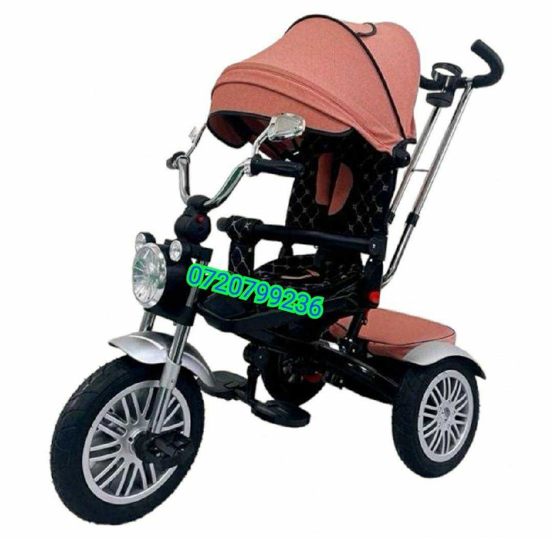 Tricicleta copii 4in1 , scaun rotativ,spatar reglabil,roti CAUCIUC